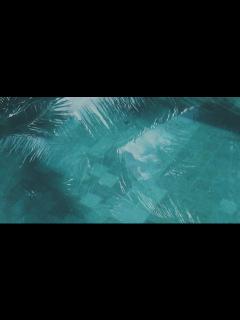 [x]水着姿の女性がプールに足を浸している：無料の動画素材