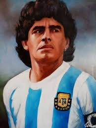 Diego Armando Maradona Oil Painting On C, 絵画 Filip Petrovic ...
